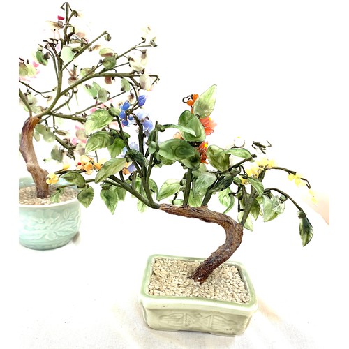 40 - Two Chinese vintage Jade trees