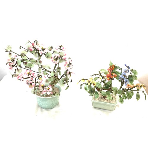 40 - Two Chinese vintage Jade trees