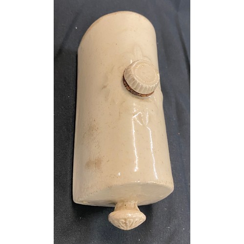 14 - 19th century miniature stoneware hot water bottle 'Kosy Pat' Muff warmer - Midland Pottery Liverpool