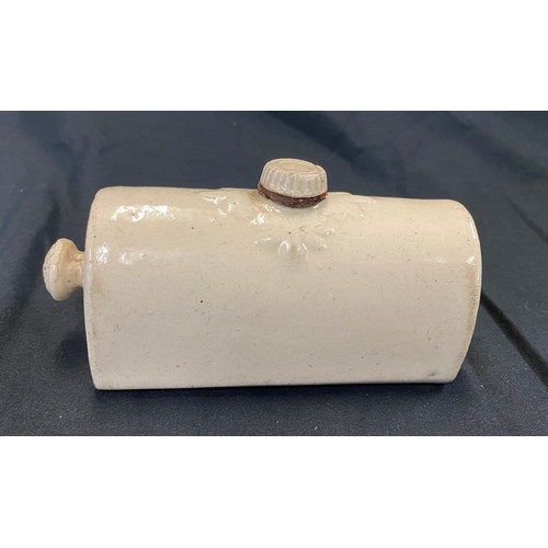 14 - 19th century miniature stoneware hot water bottle 'Kosy Pat' Muff warmer - Midland Pottery Liverpool