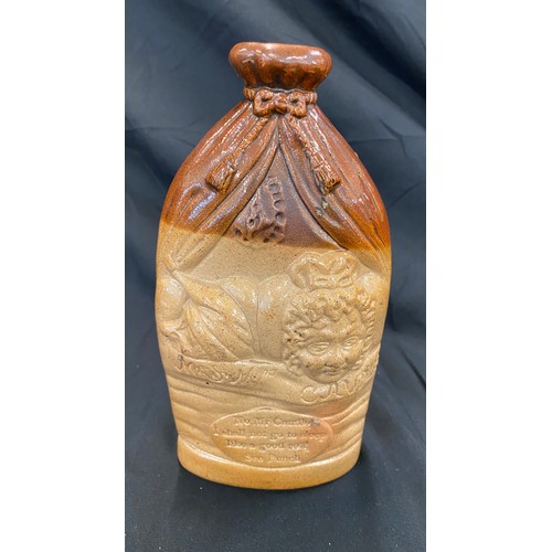 10 - Victorian Doulton and Watts stoneware gin reform flask