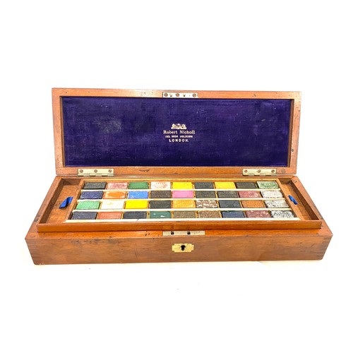 31 - Fine Victorian mahogany Reeves watercolour paint box retailed by Robert Nicholl 153 High Holborn, co... 