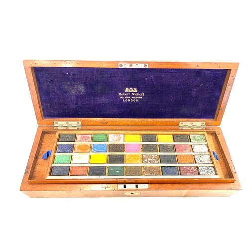 31 - Fine Victorian mahogany Reeves watercolour paint box retailed by Robert Nicholl 153 High Holborn, co... 