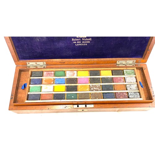 31 - Fine Victorian mahogany Reeves watercolour paint box retailed by Robert Nicholl 153 High Holborn, co... 