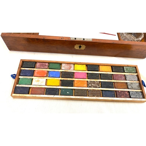 31 - Fine Victorian mahogany Reeves watercolour paint box retailed by Robert Nicholl 153 High Holborn, co... 