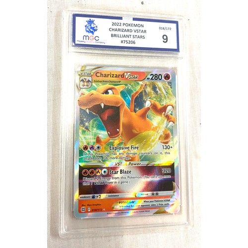 Pokemon graded trading card by majesty grading company: Brilliant Stars  018/172 Charizard VSTAR (Ful