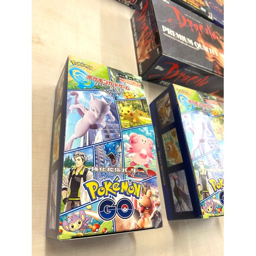 17 - Selection of empty card games boxes to include Barbed wire, Pokemon Go, Dracula, Golden Eye, Judge D... 