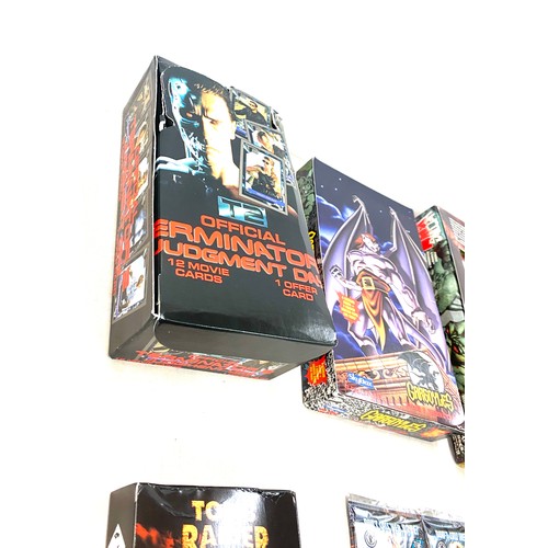 36 - Selection of trading cards to include Tomb Raider card game, Sealed Barbed wire Topps cards, Termina... 