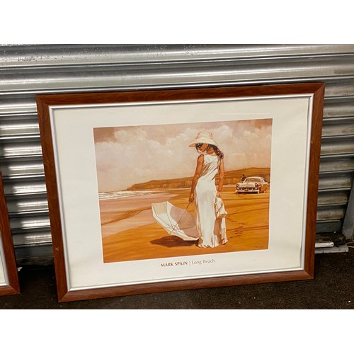 325 - 2 Large framed prints, marked Spain, approximate frame measurements: