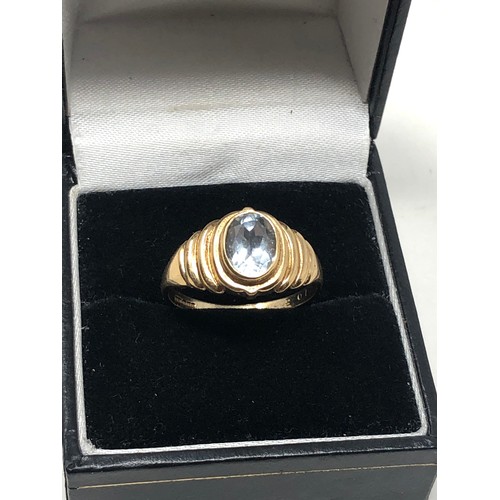 171 - 9ct gold Aquamarine ring weight 3g