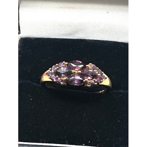 176 - 9ct gold amethyst ring weight 3.2g