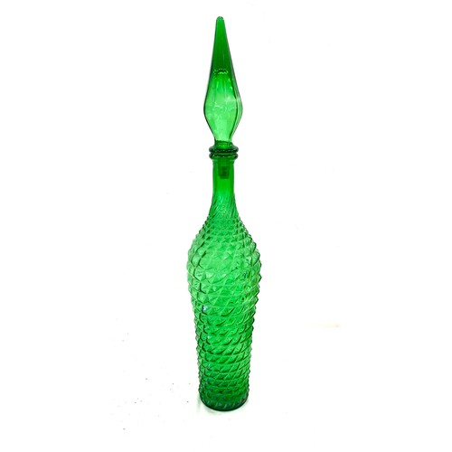 4 - Vintage green glass genie bottle, approximate height: 22.5 inches