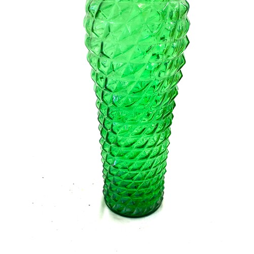 4 - Vintage green glass genie bottle, approximate height: 22.5 inches