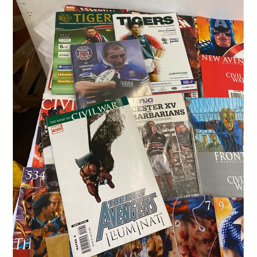 23 - Small quantity of marvel comics and rugby programs