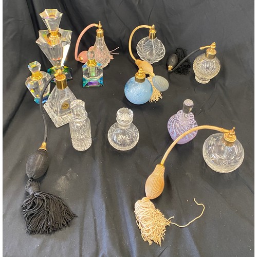 208 - Selection vintage glass perfume bottles