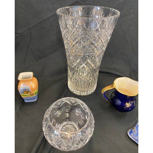 266 - Antique A G Harley Jones Wilton Ware Cobalt Blue Gold squat vase, selection of Noritake pieces large... 
