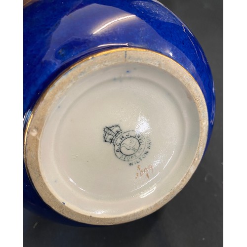 266 - Antique A G Harley Jones Wilton Ware Cobalt Blue Gold squat vase, selection of Noritake pieces large... 