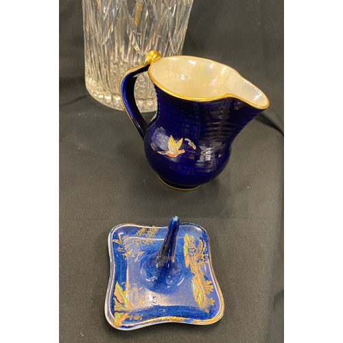 266 - Antique A G Harley Jones Wilton Ware Cobalt Blue Gold squat vase, selection of Noritake pieces large... 