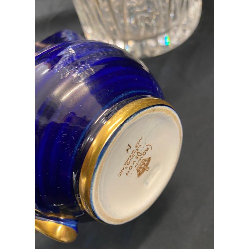 266 - Antique A G Harley Jones Wilton Ware Cobalt Blue Gold squat vase, selection of Noritake pieces large... 