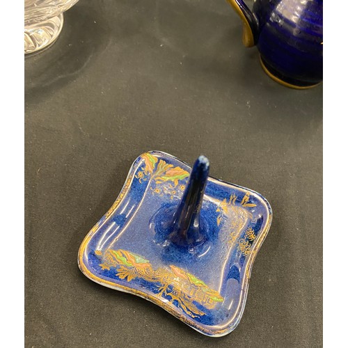 266 - Antique A G Harley Jones Wilton Ware Cobalt Blue Gold squat vase, selection of Noritake pieces large... 