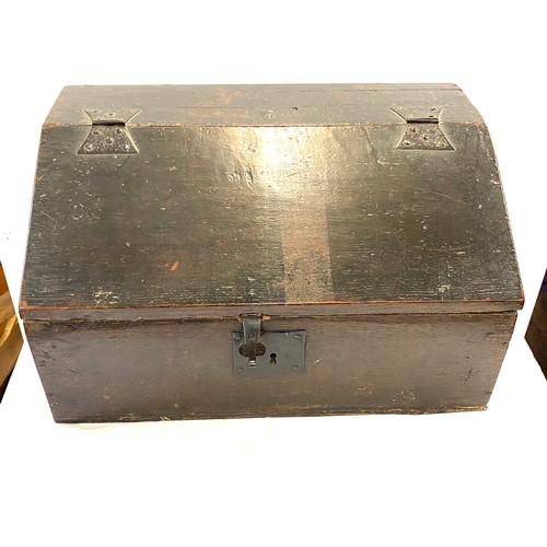 245 - Antique slop fronted small chest, approximate measurements: Height 11 inches, Width 21 inches,