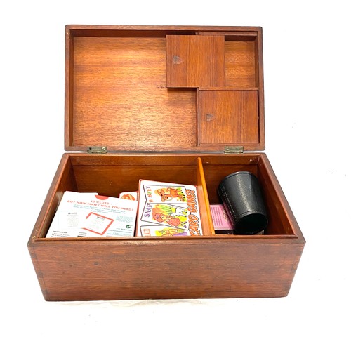 42 - Antique games chest with vintage games 5 inches tall 13 inches wide 8.5 inches depth