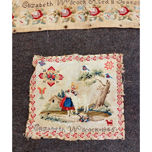 24 - Antique embroideries made in 1844 and 1845 made by Elizabeth Wilcock and two others