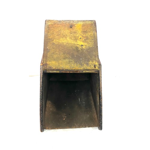 218 - Antique wooden coal box with shovel