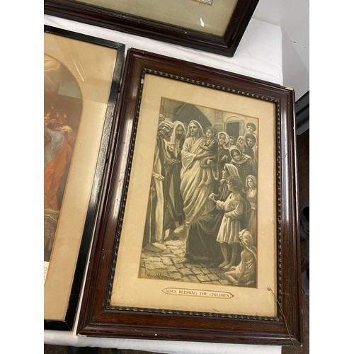 19 - Three Religious prints largest one measures approx 20 inches high by 15 inches wide