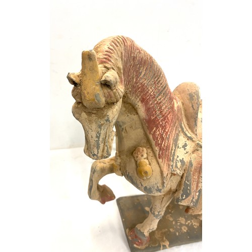 16 - Terracotta horse figurine measures approx 15 inches tall 16 inches wide