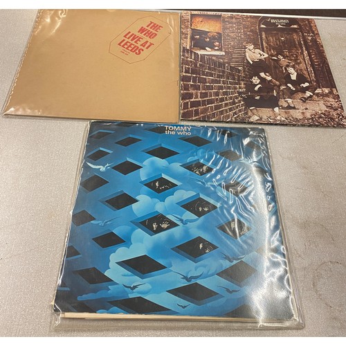 37 - Three The Who LPs records to include Live at Leeds, Meaty Beaty big and bouncy and Tommy The Who