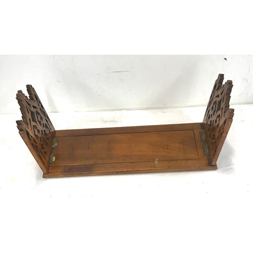 41 - Vintage extending carved wooden book stand