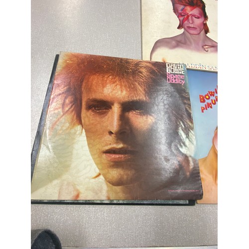 84 - Five David Bowie LPs Records to include Hunky Dory The Rise and Fall of Ziggy Stardust and the spide... 