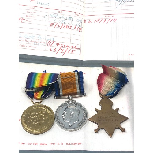 78 - ww1 trio medals to g-2399 pte gstamp royal west kent