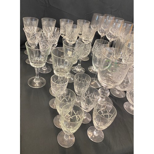 254A - Large selection of assorted glassware includes manchester city glass, bowls etc