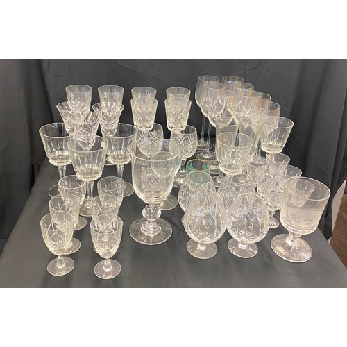 254A - Large selection of assorted glassware includes manchester city glass, bowls etc