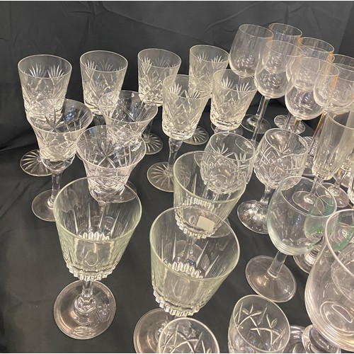 254A - Large selection of assorted glassware includes manchester city glass, bowls etc