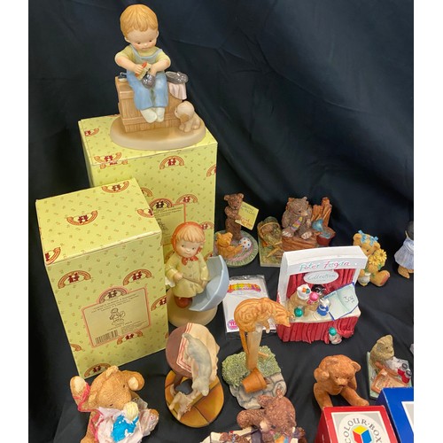 250 - Selection of boxed figures includes bears, babies etc