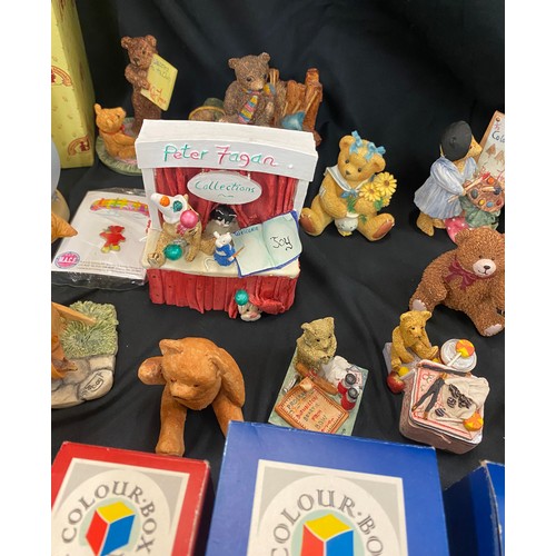 250 - Selection of boxed figures includes bears, babies etc
