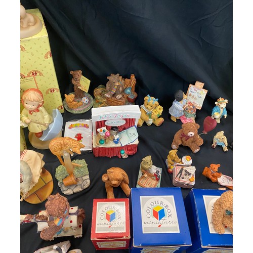 250 - Selection of boxed figures includes bears, babies etc