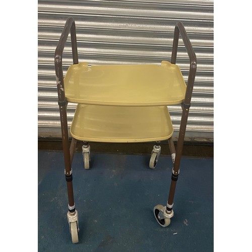 192 - Two tier tray elderly walking frame approx 37 inches high