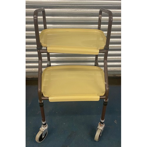 192 - Two tier tray elderly walking frame approx 37 inches high