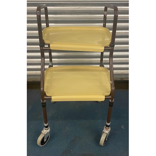 192 - Two tier tray elderly walking frame approx 37 inches high