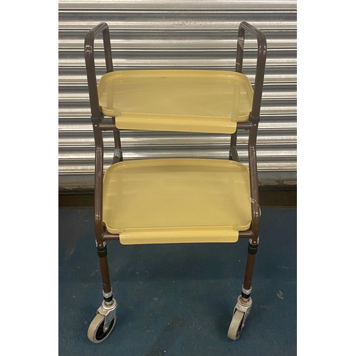 192 - Two tier tray elderly walking frame approx 37 inches high