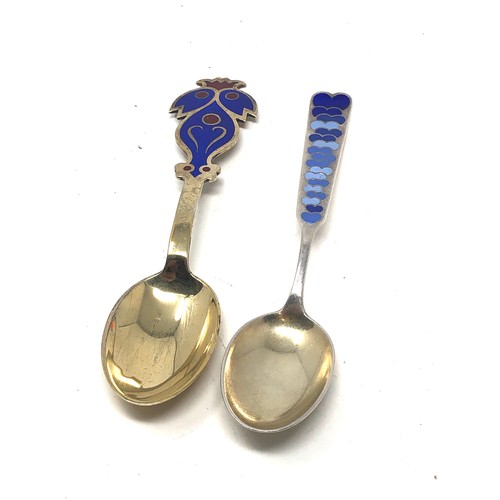 52 - 2 danish a.michelsen silver & enamel year spoons