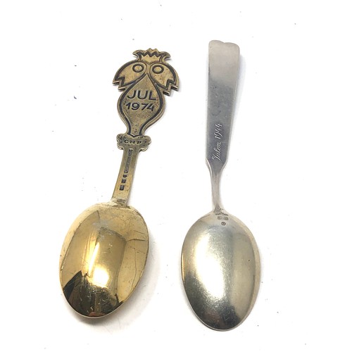 52 - 2 danish a.michelsen silver & enamel year spoons