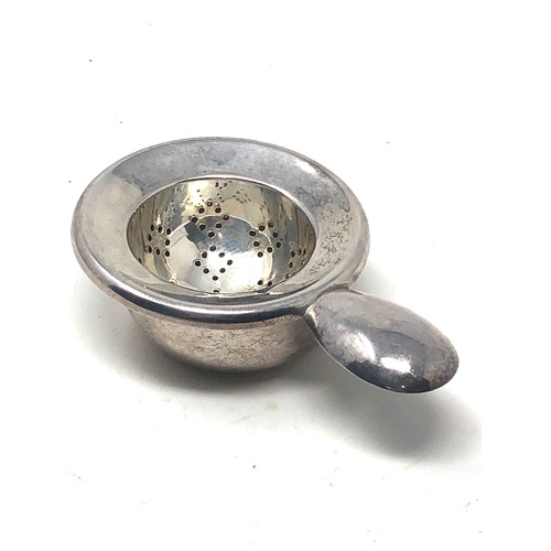 46 - Mexican sterling silver tea strainer & bowl