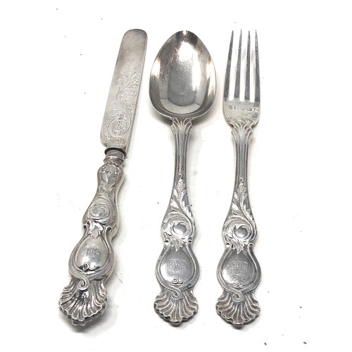 53 - Victorian silver knife fork & spoon sheffield silver hallmarks