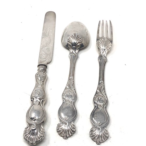 53 - Victorian silver knife fork & spoon sheffield silver hallmarks