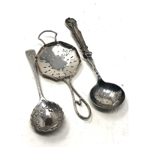 47 - 3 antique spoons 2 hallmarked silver 1 silver handle